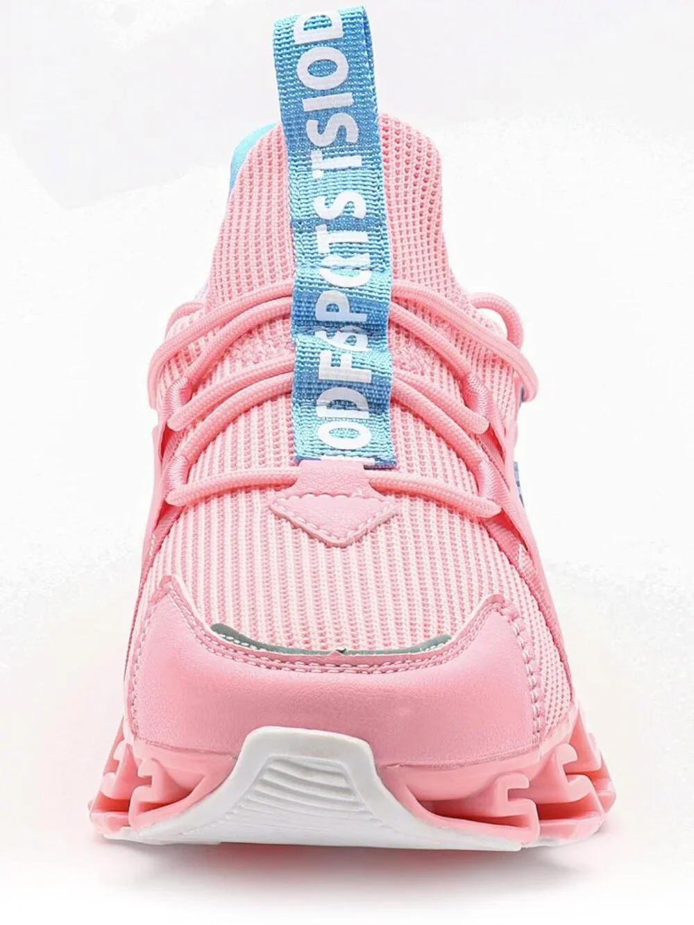 Women's Pink Blue Mesh Sneakers Athletic Running Walking Shoes Lace-Up